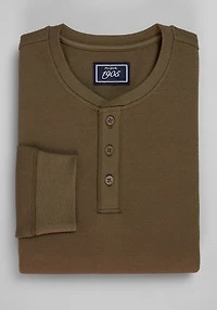 Men's 1905 Collection Tailored Fit Waffle Knit Henley at Jos. A. Bank, Green/Olive