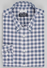Men's Jos. A. Bank Traditional Fit Medium Plaid Casual Shirt at Jos. A. Bank, Burgundy/Wine,