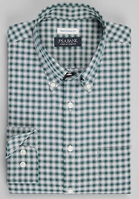Men's Jos. A. Bank Traditional Fit Small Check Casual Shirt at Jos. A. Bank, Dark Green