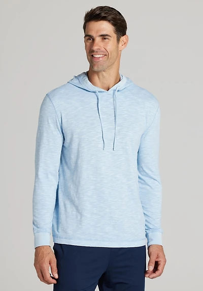 Men's Jos. A. Bank Tailored Fit Garment-Dyed Hoodie at Jos. A. Bank, Blue/Windsurfer