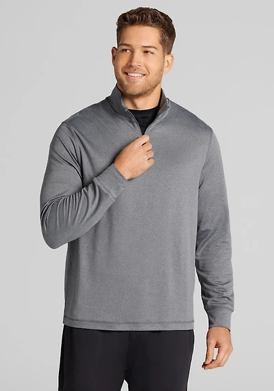 Men's Traveler® COOLMOTION Tailored Fit 1/4-Zip Pullover at Jos. A. Bank, Grey/Iron Gate