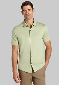 Men's Jos. A. Bank Tailored Fit Short Sleeve Button Front Shirt at Jos. A. Bank, Green/Swamp