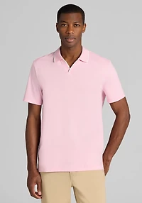 Men's Jos. A. Bank Tailored Fit Short Sleeve Liquid Cotton Interlock Johnny Polo at Jos. A. Bank, Orchid Pink