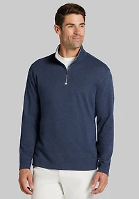 Men's Jos. A. Bank Tailored Fit Double Face 1/4 Zip Pullover at Jos. A. Bank, Blue/Navy Blazer