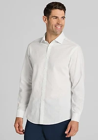 Men's Jos. A. Bank Tailored Fit Linen Blend Mini Daisy Casual Shirt at Jos. A. Bank, Cream/White