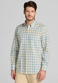 Men's Jos. A. Bank Tailored Fit Bold Check Casual Shirt at Jos. A. Bank, Yellow