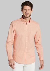 Men's Jos. A. Bank Tailored Fit Mini Houndstooth Button-Down Collar Casual Shirt at Jos. A. Bank, Orange