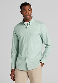 Men's Jos. A. Bank Tailored Fit Mini Houndstooth Button-Down Collar Casual Shirt at Jos. A. Bank, Green
