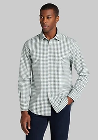 Men's Jos. A. Bank Tailored Fit Mini Check Casual Shirt at Jos. A. Bank, Green/Olive