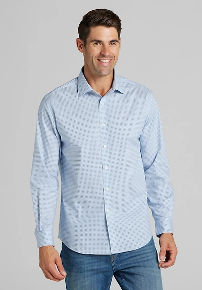 Men's Jos. A. Bank Tailored Fit Mini X Casual Shirt at Jos. A. Bank, Blue