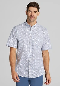 Men's Jos. A. Bank Tailored Fit Mini Lobster Short Sleeve Casual Shirt at Jos. A. Bank, Blue