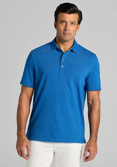 Men's Jos. A. Bank Traditional Fit Heathered Polo at Jos. A. Bank, Deja Vu Blue Heather