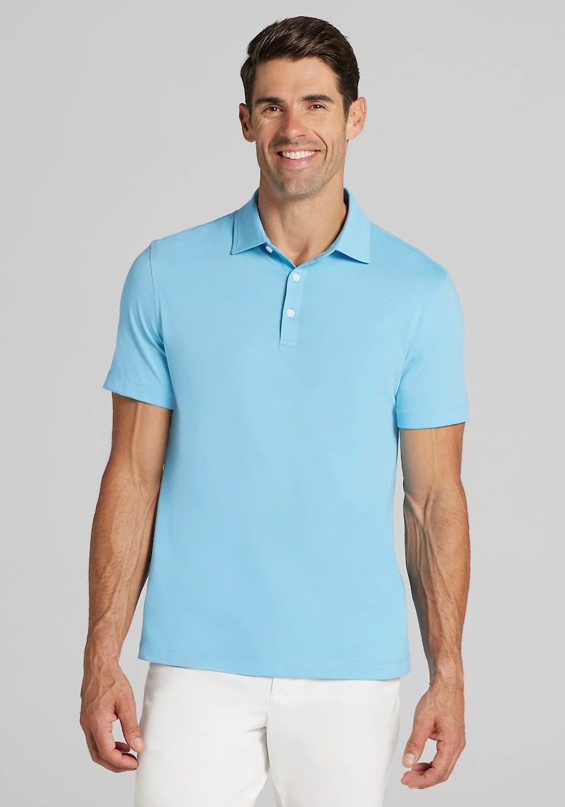 Men's 1905 Collection Tailored Fit Solid Polo Shirt at Jos. A. Bank, Alaskan Blue