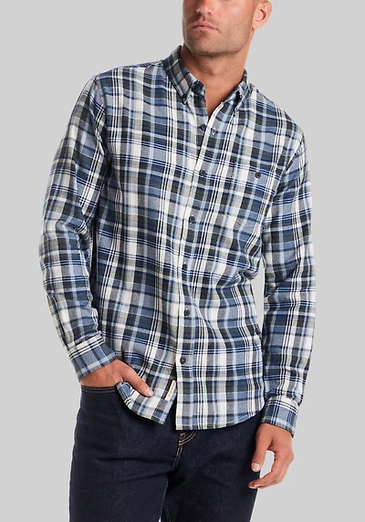 Men's Weatherproof Vintage Traditional Fit Plaid Flannel Shirt at Jos. A. Bank, Blue