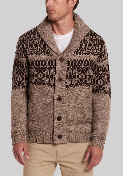 Men's Weatherproof Vintage Traditional Fit Shawl Collar Sweater Jacket at Jos. A. Bank, Brown