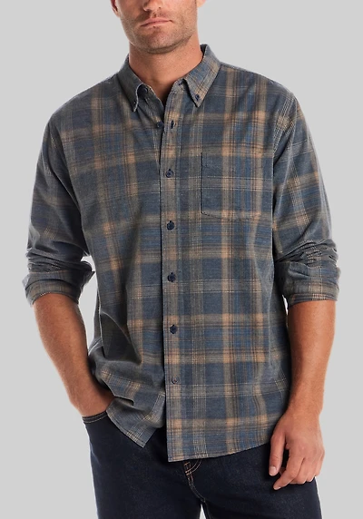 Men's Weatherproof Vintage Traditional Fit Plaid Corduroy Shirt at Jos. A. Bank, Blue/Navy