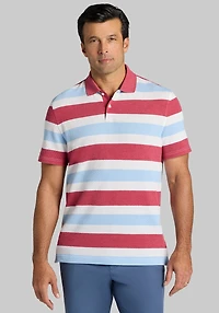 Men's Jos. A. Bank Traditional Fit Popcorn Stripe Polo at Jos. A. Bank, Burgundy/Red Bud Hthr