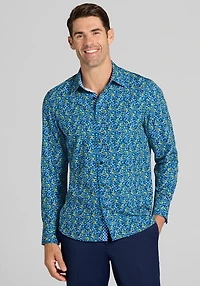 Men's Con. Struct Slim Fit Liberty Floral 4-Way Stretch Casual Shirt at Jos. A. Bank, Blue/Navy