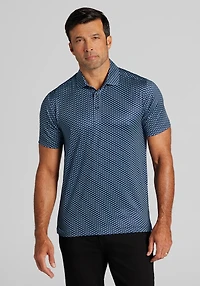 Men's Traveler® Collection Tailored Fit Medallion Performance Polo at Jos. A. Bank, Blue/Navy