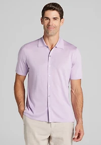 Men's Reserve Collection Tailored Fit Silk-Cashmere Short Sleeve Cardigan Sweater at Jos. A. Bank, Light Purple