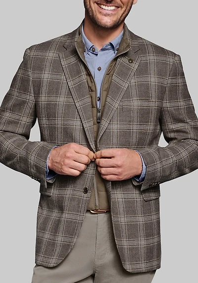 Men's Johnston & Murphy Tailored Fit Bib Blazer at Jos. A. Bank, Taupe