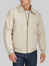 Men's Dockers Tailored Fit Micro Twill Golf Bomber Jacket at Jos. A. Bank, Cream/White