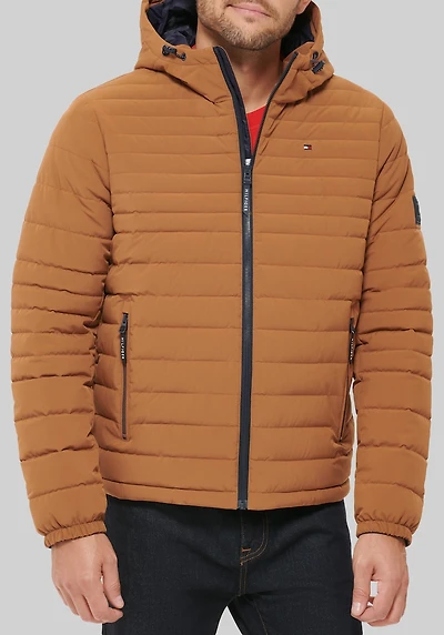 Men's Tommy Hilfiger Tailored Fit Lightweight Softshell Rain Jacket at Jos. A. Bank, Brown
