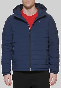 Men's Tommy Hilfiger Tailored Fit Lightweight Softshell Rain Jacket at Jos. A. Bank, Blue/Dark Navy