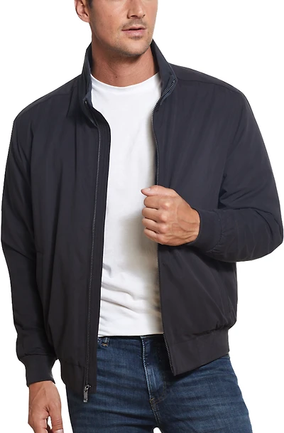 Men's Weatherproof Tailored Fit Microfiber Fleece-Lined Bomber Jacket at Jos. A. Bank, Black