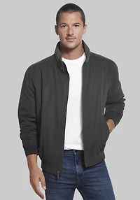 Men's Weatherproof Tailored Fit Microfiber Fleece-Lined Bomber Jacket at Jos. A. Bank, Charcoal/Grey