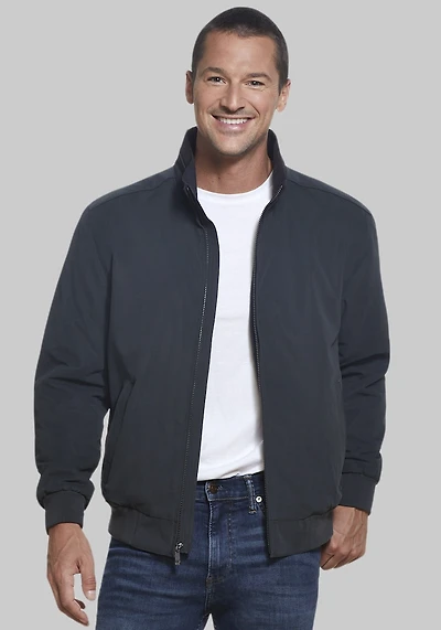 Men's Weatherproof Tailored Fit Microfiber Fleece-Lined Bomber Jacket at Jos. A. Bank, Green/Olive