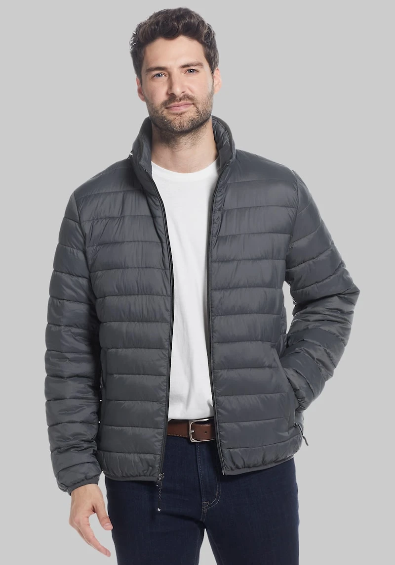 Men's Weatherproof Modern Fit Pillow Pac Puffer Jacket at Jos. A. Bank, Charcoal/Grey