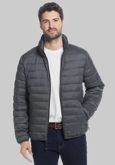 Men's Weatherproof Modern Fit Pillow Pac Puffer Jacket at Jos. A. Bank, Charcoal/Grey