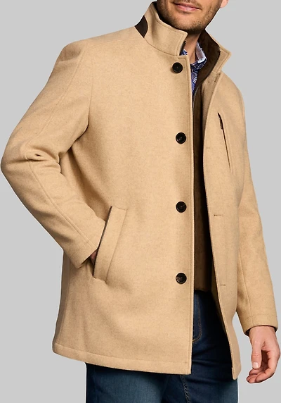 Men's Johnston & Murphy Tailored Fit Bib Front Car Coat at Jos. A. Bank, Camel/Tan