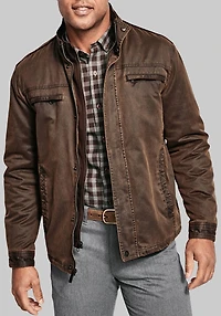 Men's Johnston & Murphy Antiqued Cotton Jacket at Jos. A. Bank, Brown,