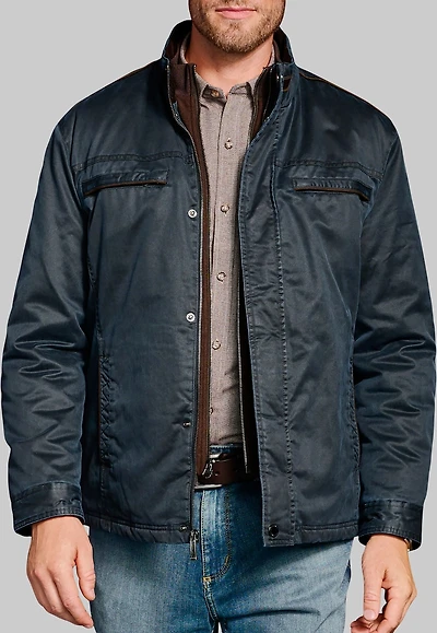 Men's Johnston & Murphy Antiqued Cotton Jacket at Jos. A. Bank, Blue/Navy