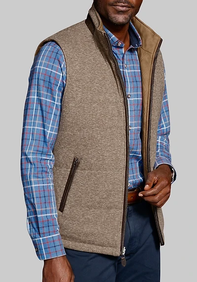 Men's Johnston & Murphy Tailored Fit Reversible Vest at Jos. A. Bank, Camel/Tan