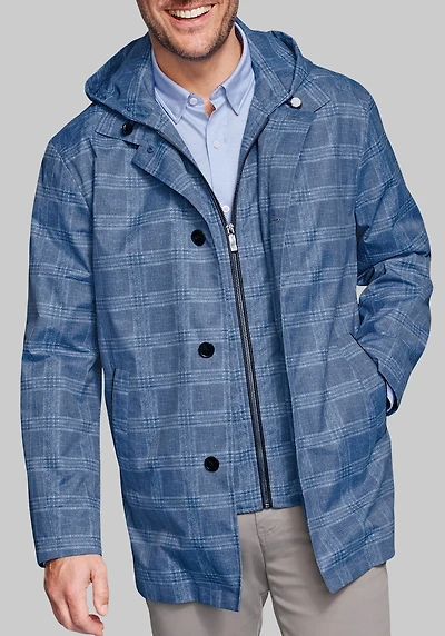 Men's Johnston & Murphy Upton Raincoat with Hood at Jos. A. Bank, Blue