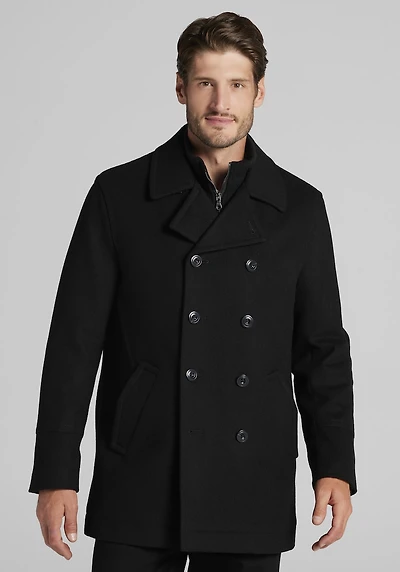 Men's Jos. A. Bank Tailored Fit Classic Peacoat at Jos. A. Bank, Black
