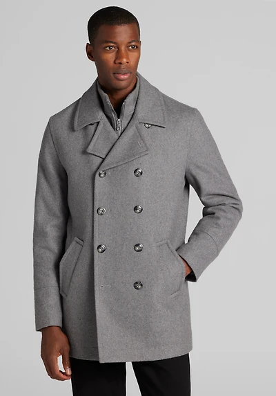 Men's Jos. A. Bank Tailored Fit Classic Peacoat at Jos. A. Bank, Light Grey