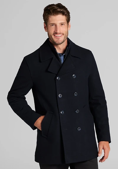Men's Jos. A. Bank Tailored Fit Classic Peacoat at Jos. A. Bank, Blue/Navy
