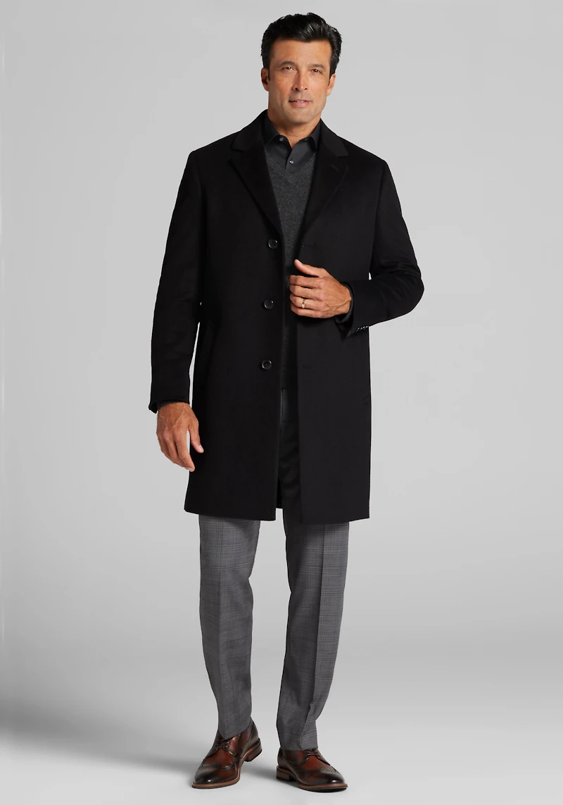Men's Jos. A. Bank Traditional Fit Topcoat at Jos. A. Bank, Black