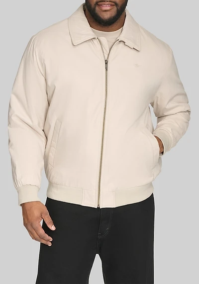 Men's Big & Tall Dockers Tailored Fit Micro Twill Golf Bomber Jacket at Jos. A. Bank, Cream/White