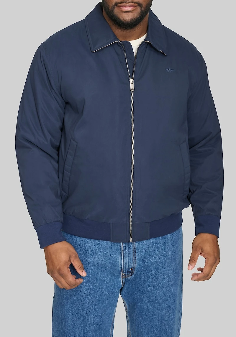 Men's Big & Tall Dockers Tailored Fit Micro Twill Golf Bomber Jacket at Jos. A. Bank, Blue/Navy