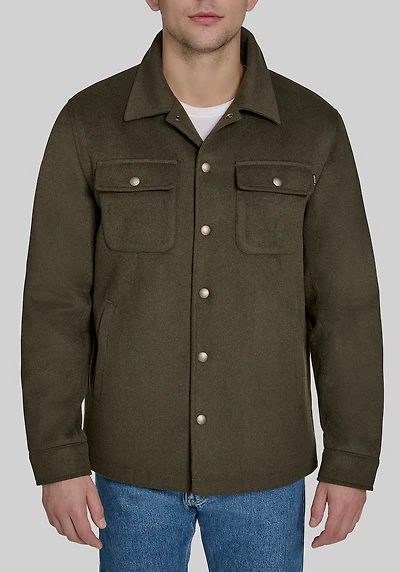 Men's Dockers Tailored Fit Sherpa Lined Shacket at Jos. A. Bank, Dark Green