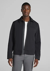 Men's Jos. A. Bank Tailored Fit Canvas Zip Bomber Jacket at Jos. A. Bank, Black