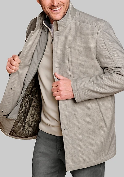 Men's Johnston & Murphy Tailored Fit Upton Car Coat at Jos. A. Bank, Light Grey