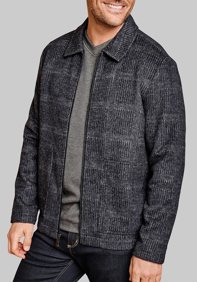 Men's Johnston & Murphy Tailored Fit Wool-Blend Shirt Jacket at Jos. A. Bank, Blue/Navy