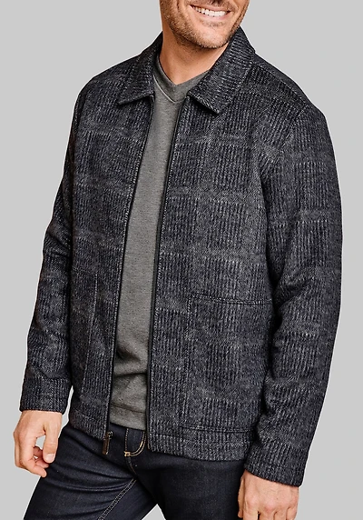 Men's Johnston & Murphy Tailored Fit Wool-Blend Shirt Jacket at Jos. A. Bank, Blue/Navy