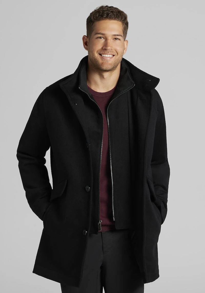 Men's Jos. A. Bank Tailored Fit Melton Carcoat at Jos. A. Bank, Black